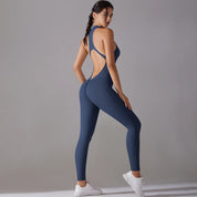 Racerback Zip Up Jumpsuit