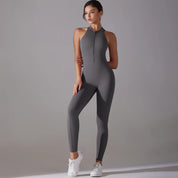 Racerback Zip Up Jumpsuit