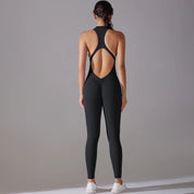 Racerback Zip Up Jumpsuit
