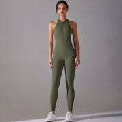 Racerback Zip Up Jumpsuit