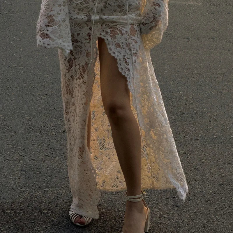 White Lace Maxi Dress