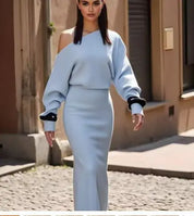Slouched Off Shoulder Maxi Dress