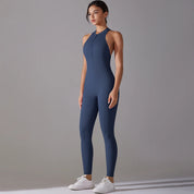 Racerback Zip Up Jumpsuit