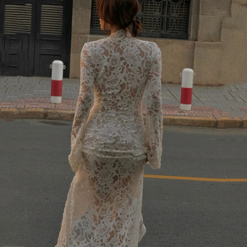 White Lace Maxi Dress