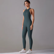 Racerback Zip Up Jumpsuit