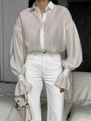 Sheer Summer Button Down Blouse