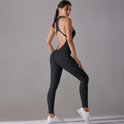 Racerback Zip Up Jumpsuit