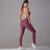 Racerback Zip Up Jumpsuit