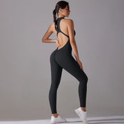 Racerback Zip Up Jumpsuit