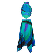 Milano Asymmetrical Satin Skirt Set