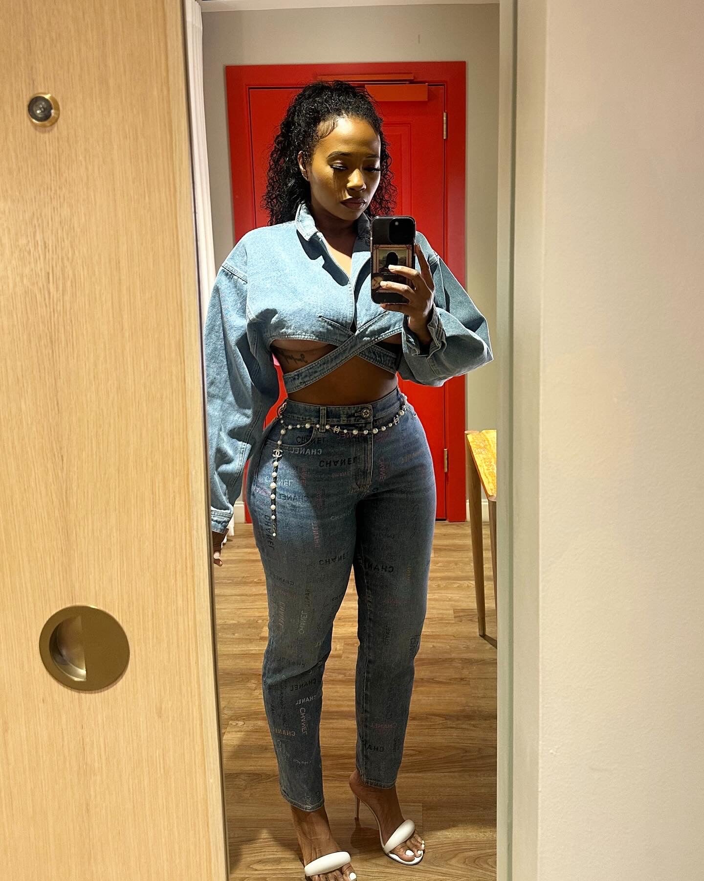 Denim Wrap Top