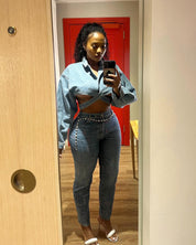 Denim Wrap Top