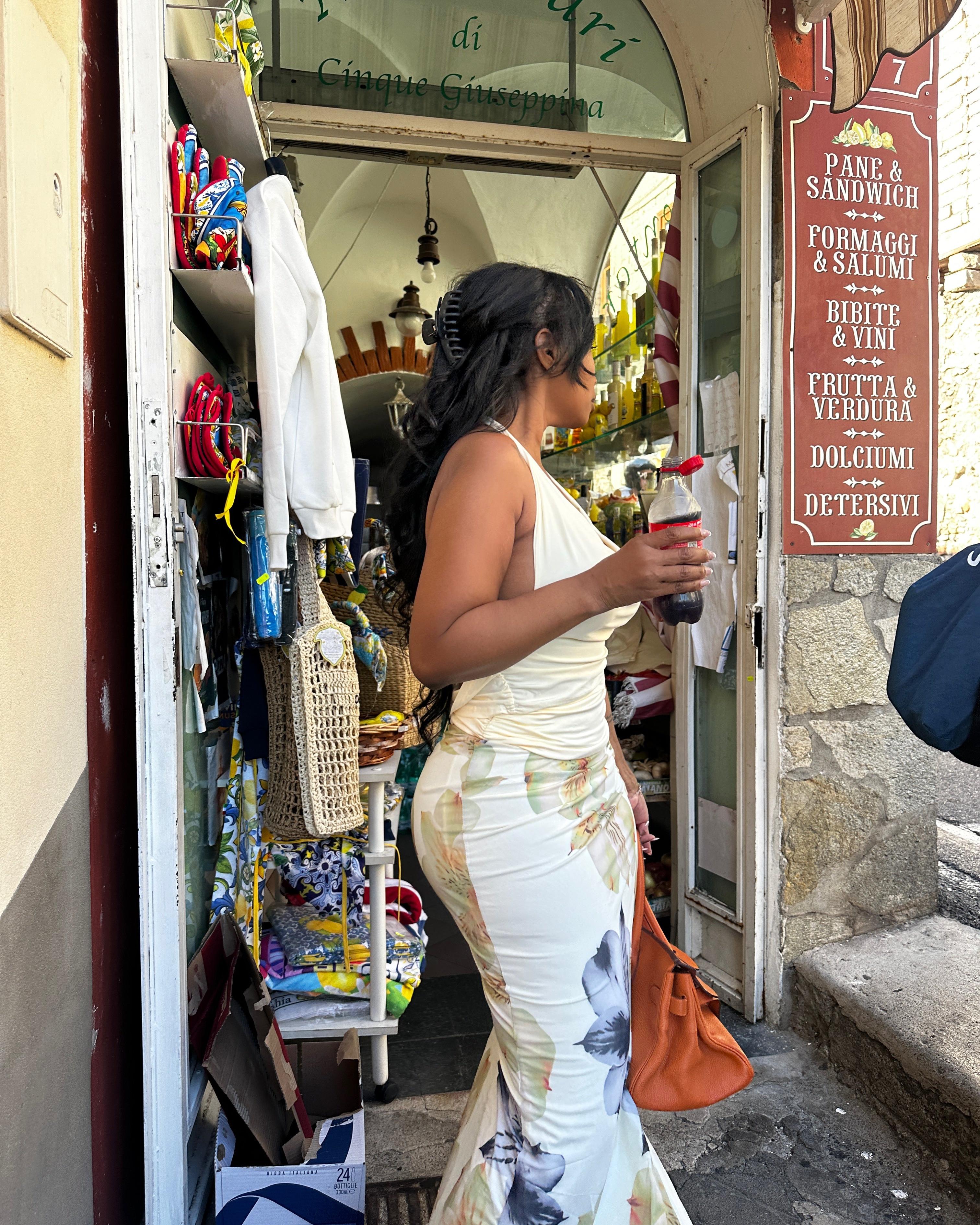 Butter Yellow Floral Skirt Set