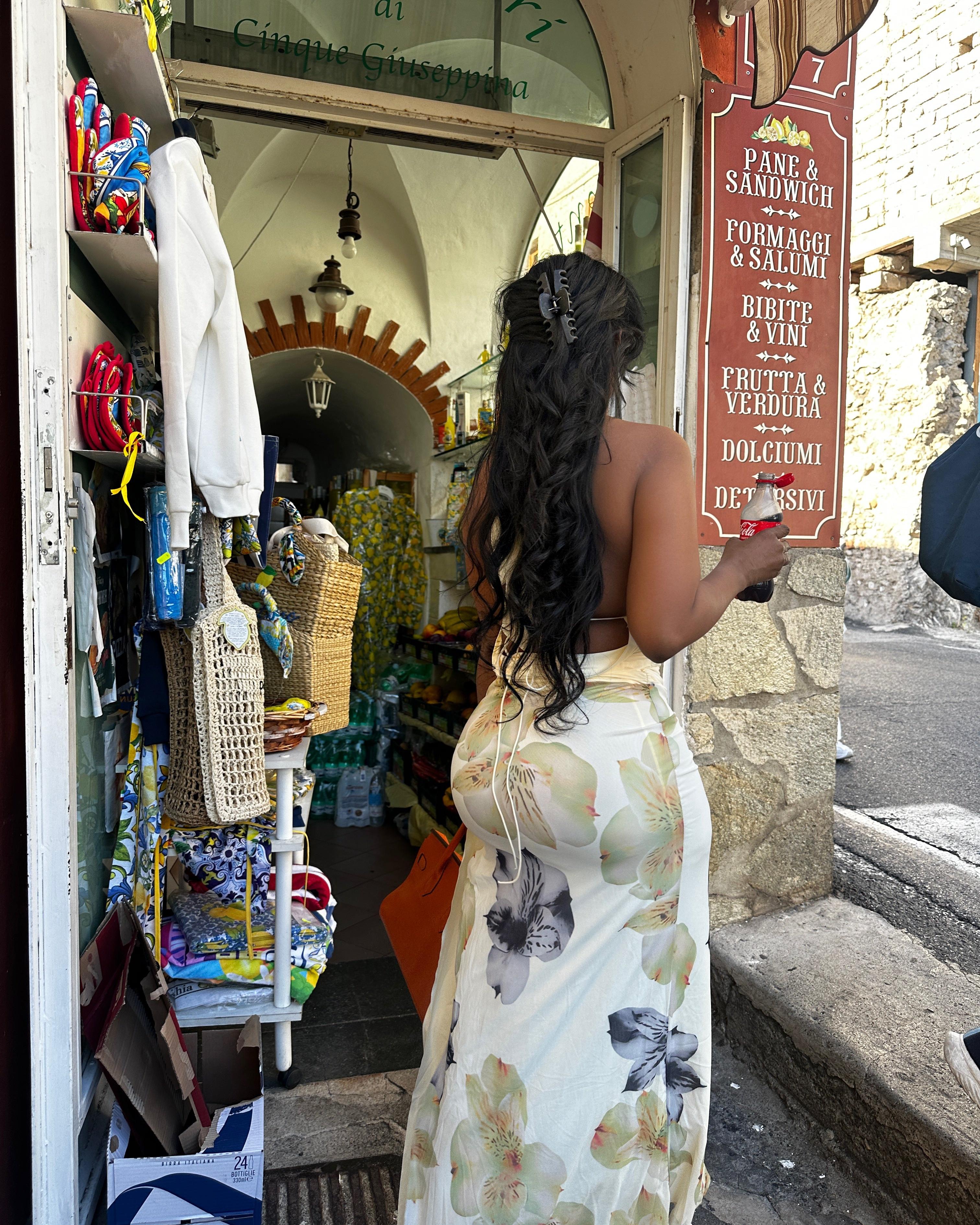 Butter Yellow Floral Skirt Set