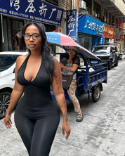 Capri Deep V Halter Jumpsuit