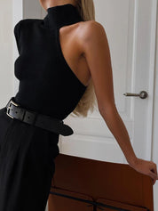 One Shoulder Ribbed Knitted Bodysuit
