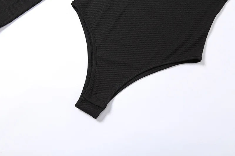 One Shoulder Ribbed Knitted Bodysuit