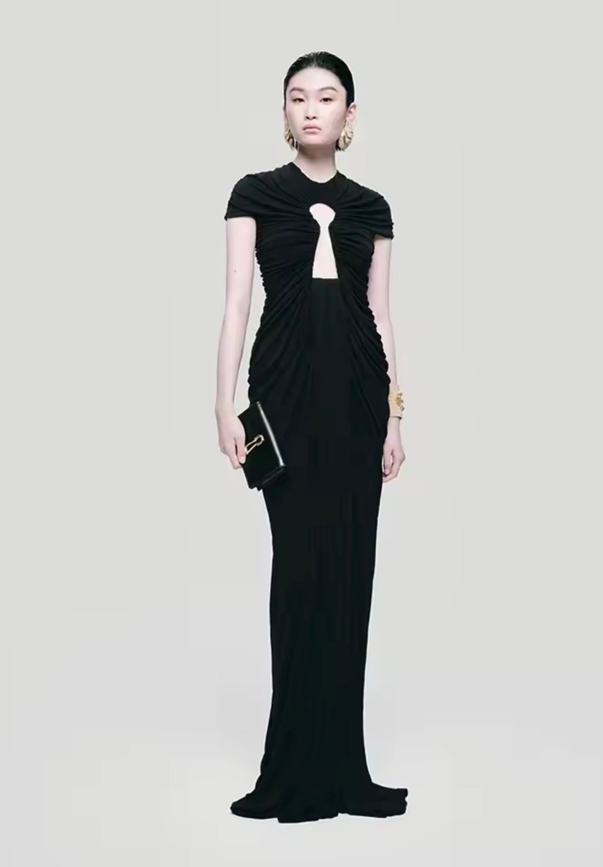 Ruched O Neck Dress