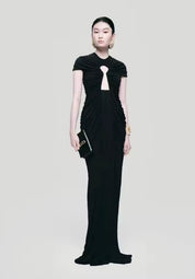 Ruched O Neck Dress