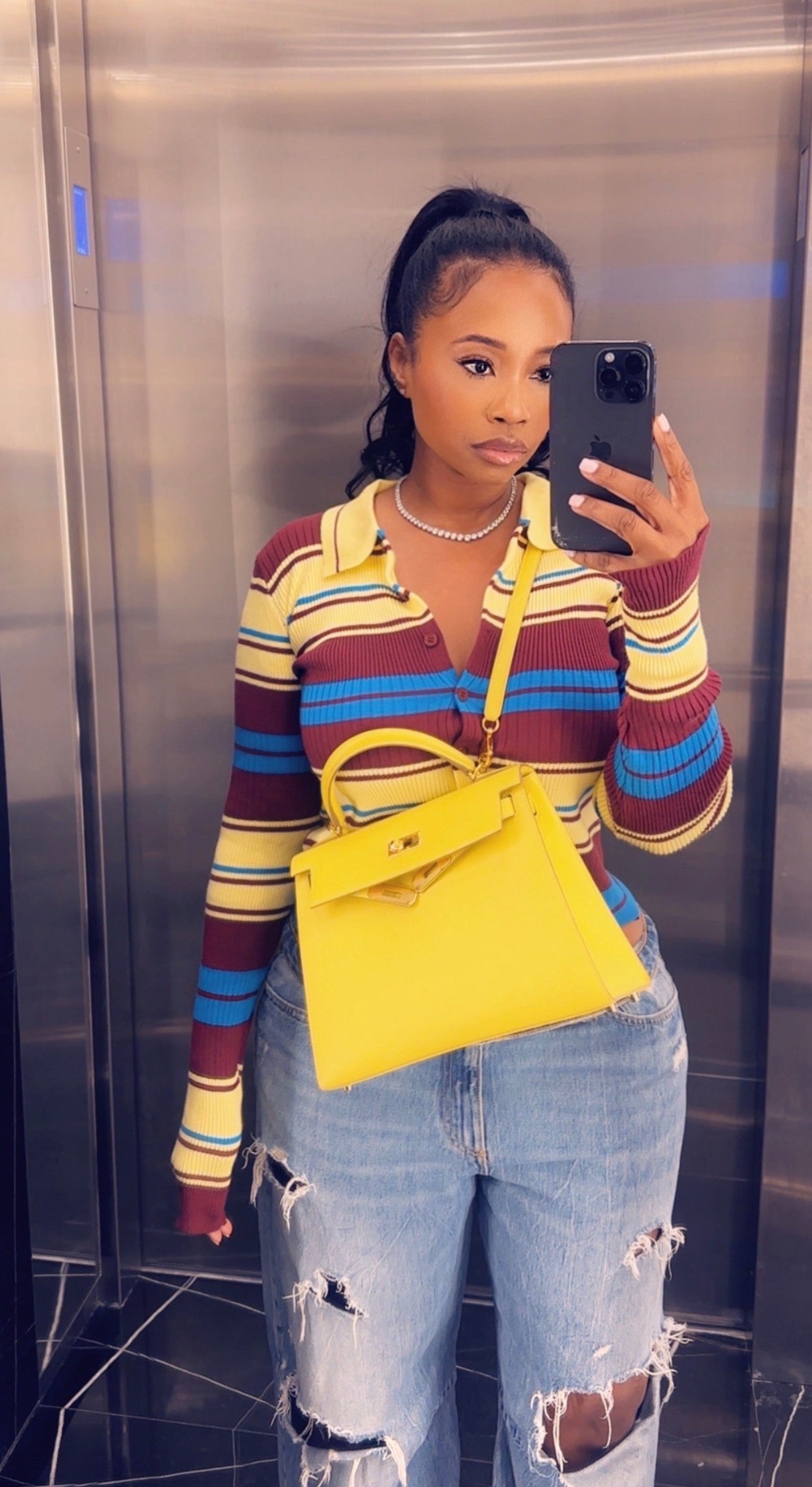 Paige Stripe Knitted Top
