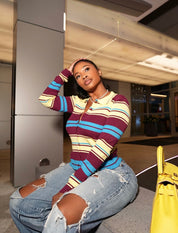 Paige Stripe Knitted Top