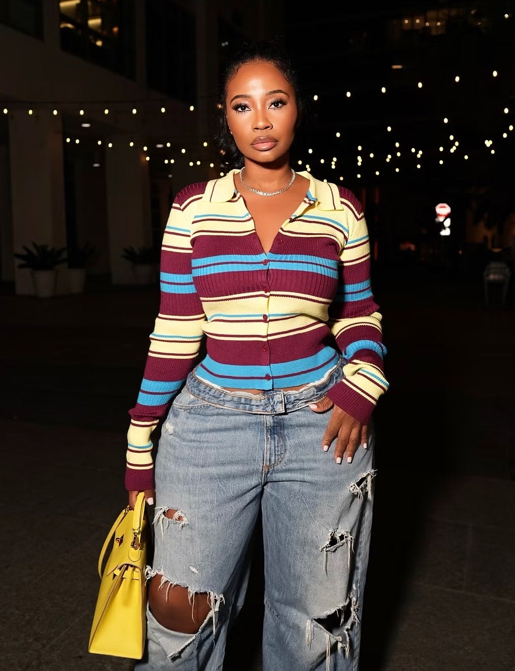 Paige Stripe Knitted Top