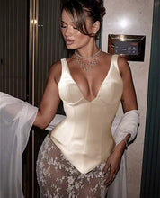 Cream Satin Corset Top