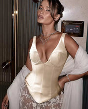Cream Satin Corset Top