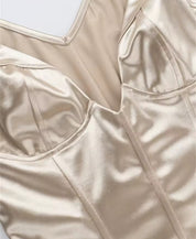 Cream Satin Corset Top