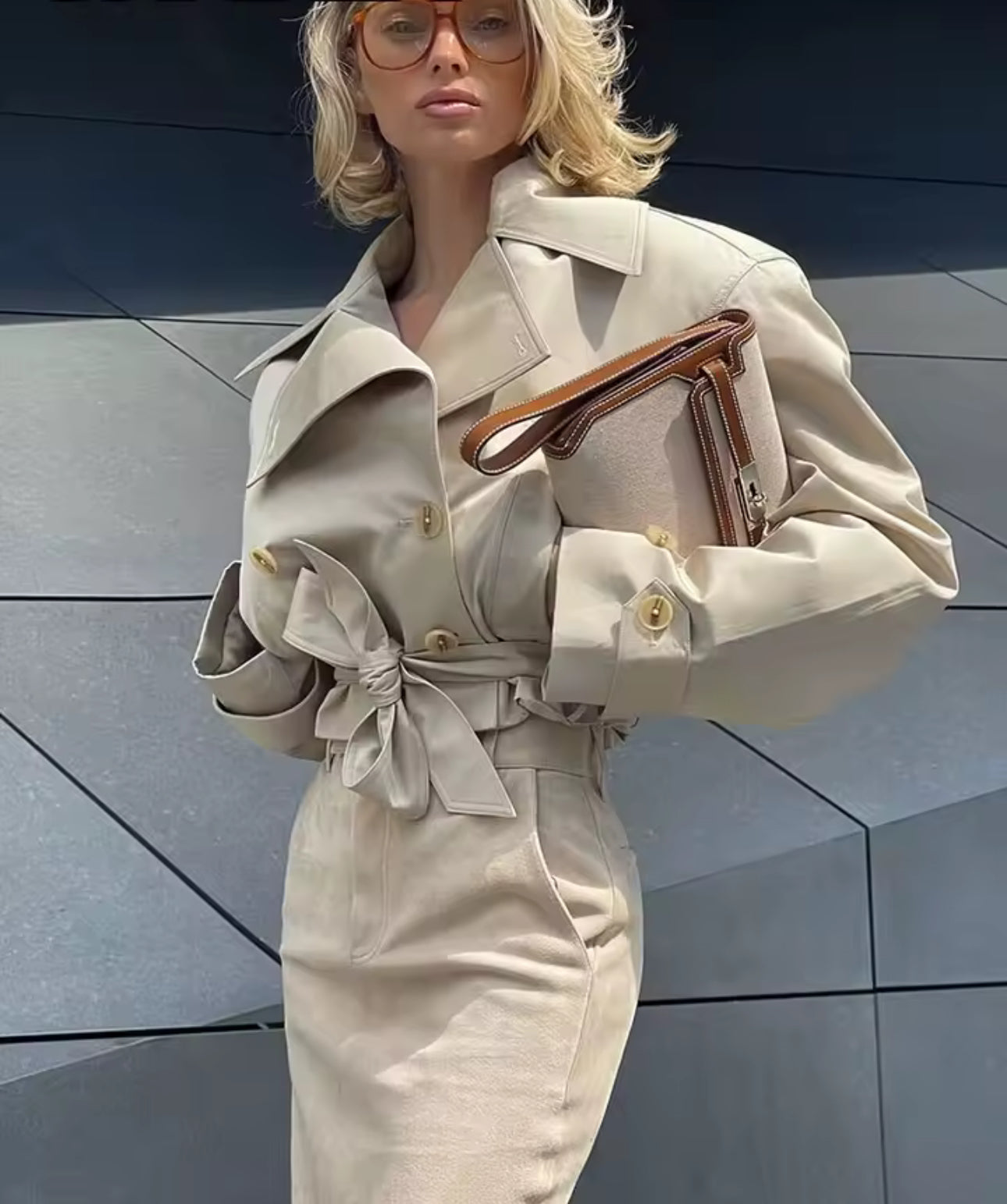 Cropped Trench Coat