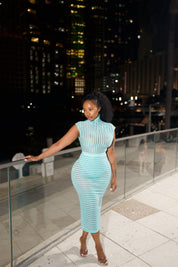 Aqua See Through Two-Piece Set