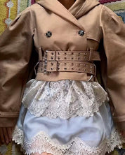 Double Buckle Cropped Trench Coat