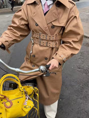 Khaki Double Breasted Trench Coat