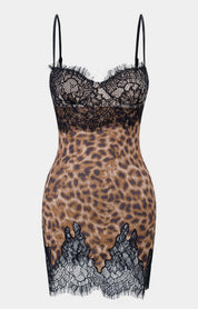 Lace Leopard Mini Dress