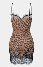 Lace Leopard Mini Dress