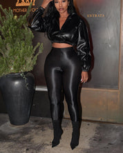 Glossy Satin Leggings