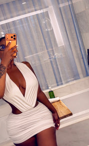 Deep V Wrap Dress