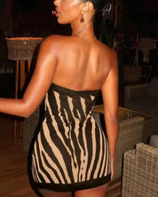 Zebra Striped Tube Dress