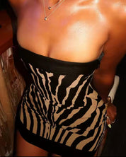 Zebra Striped Tube Dress