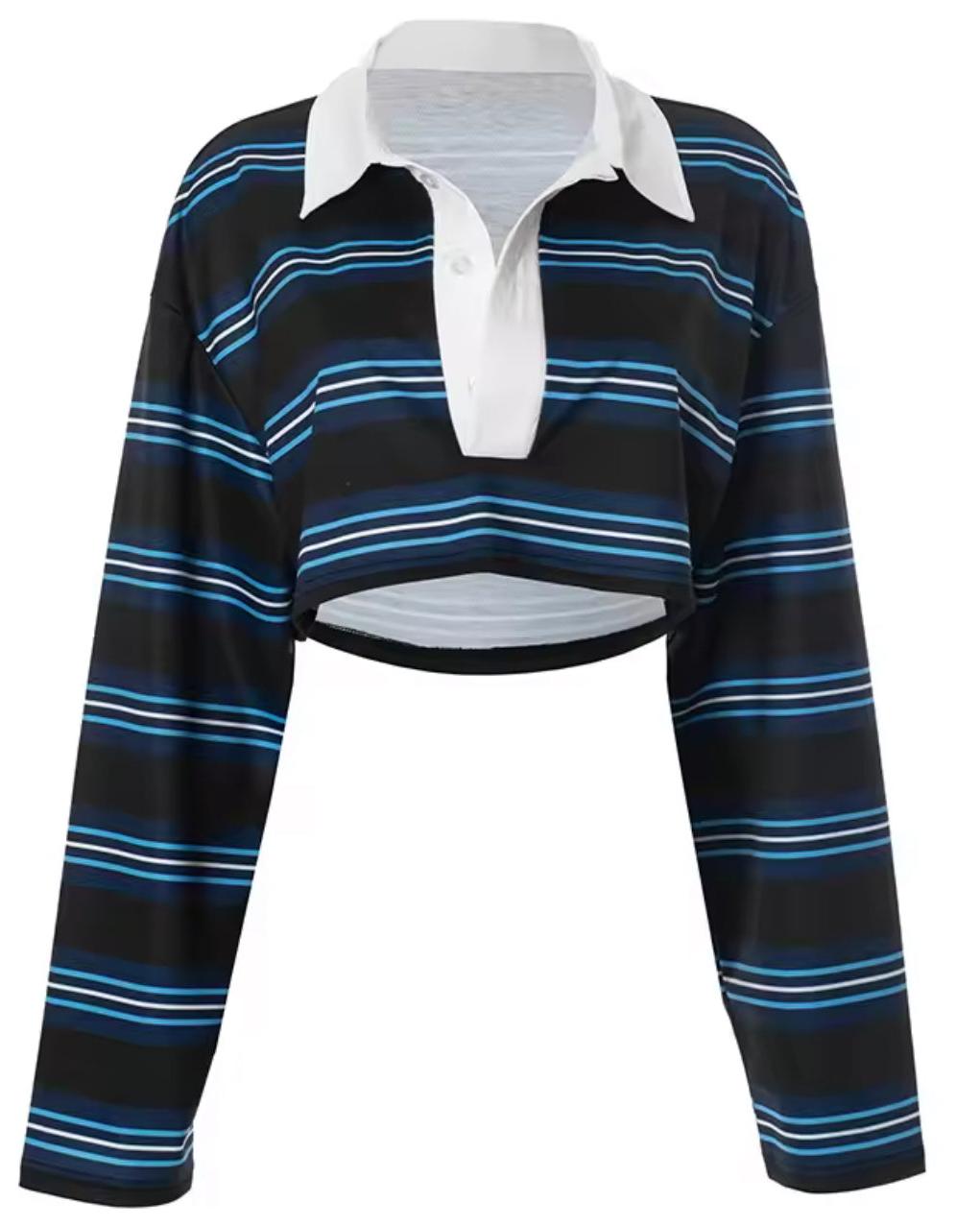 Navy Stripe Rugby Top