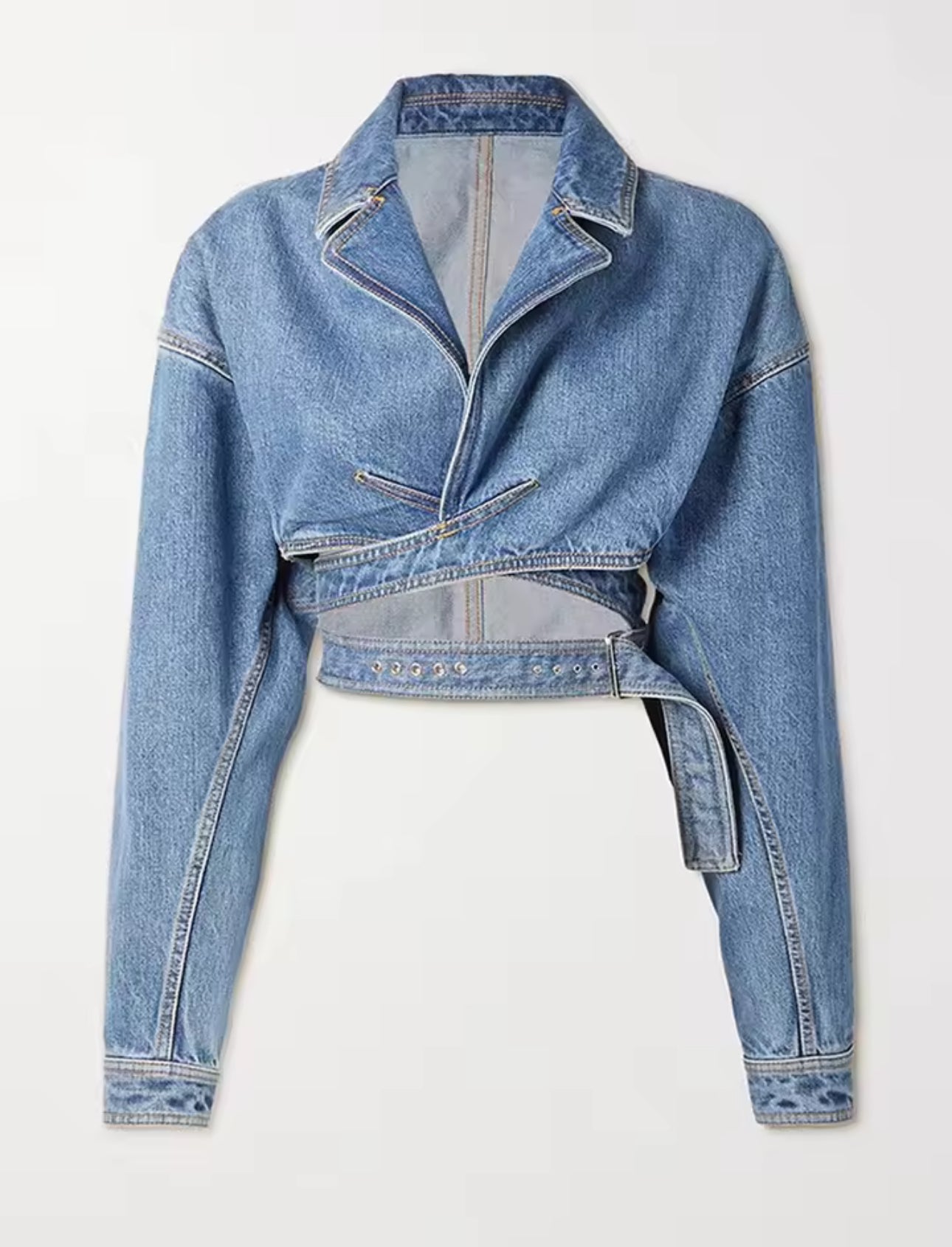 Denim Wrap Top