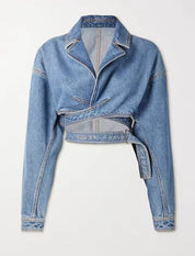 Denim Wrap Top