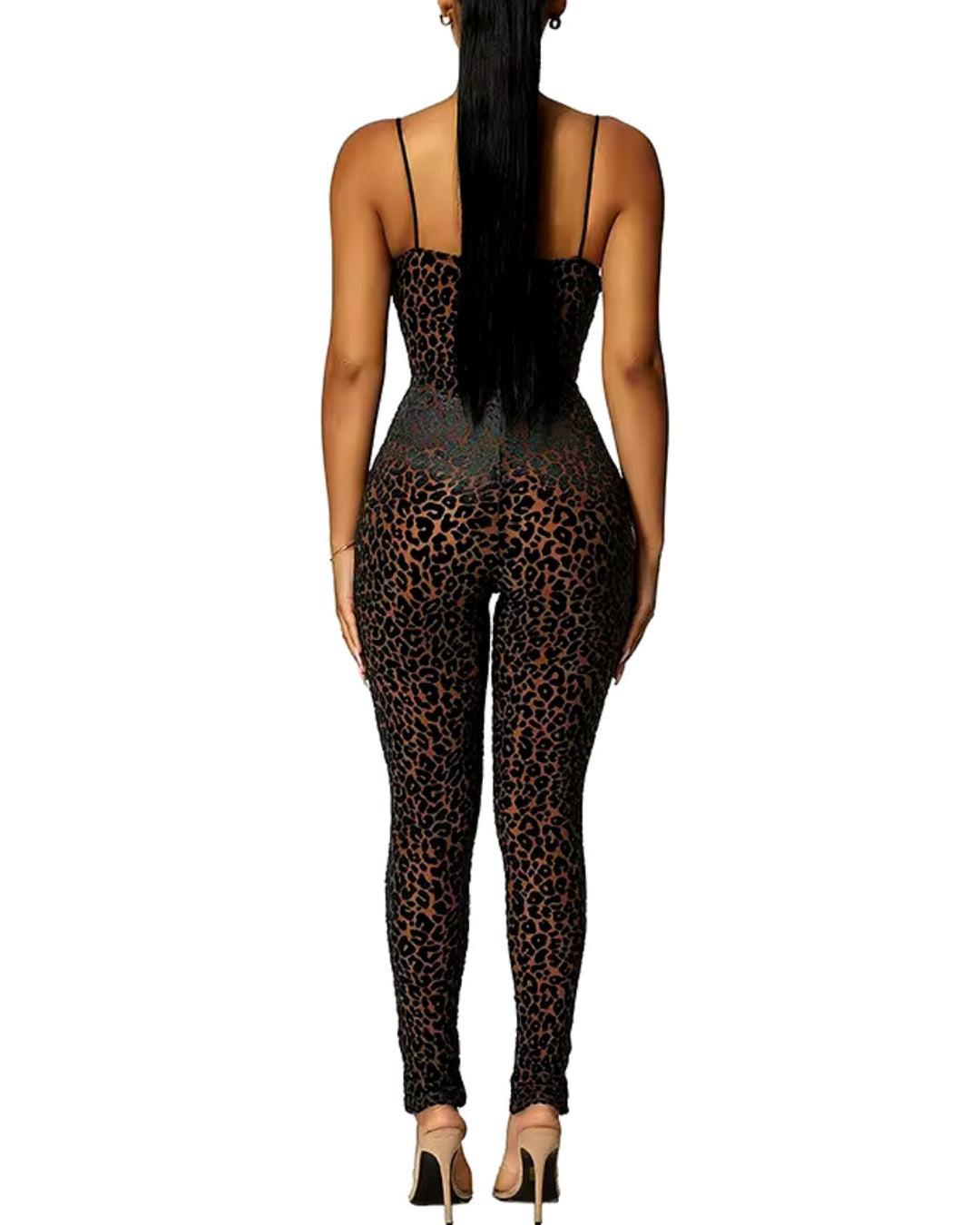 Leopard Mesh Jumpsuit