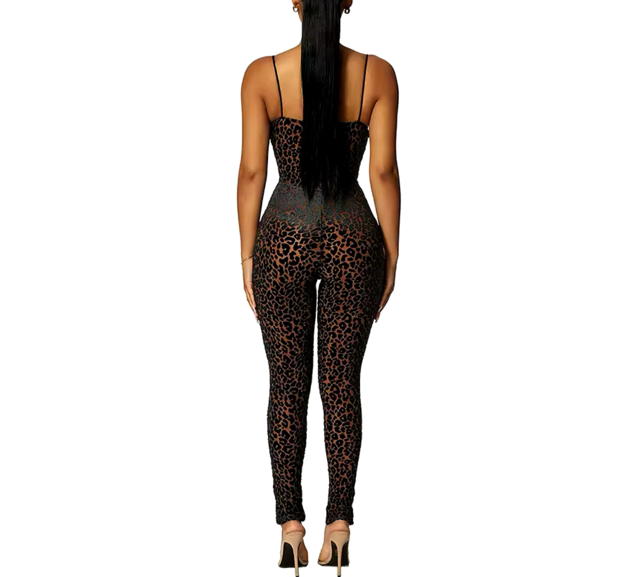 Leopard Mesh Jumpsuit