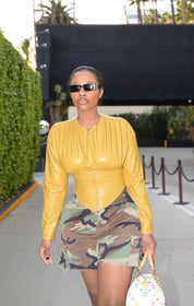 Chartreuse Faux Leather Jacket