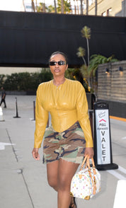 Chartreuse Faux Leather Jacket