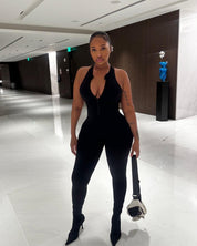 Racerback Zip Up Jumpsuit