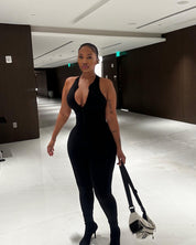 Racerback Zip Up Jumpsuit