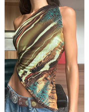 Mint Swirl Asymmetric Top