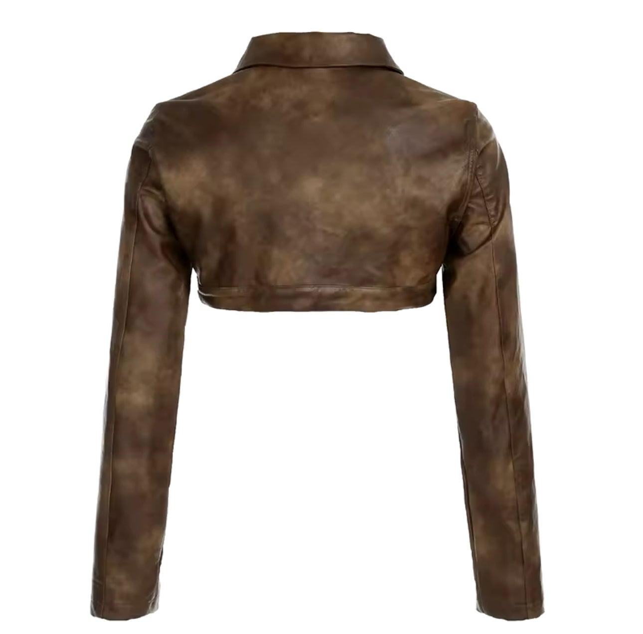 Chocolate Leather Cropped Jacket